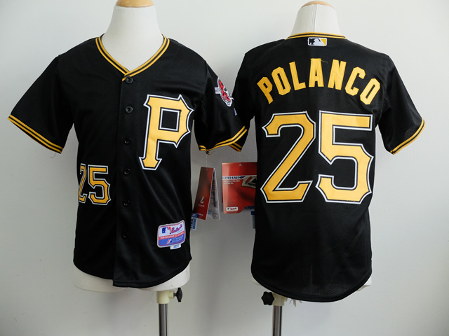 Youth Pittsburgh Pirates 25 Polanco Black MLB Jerseys